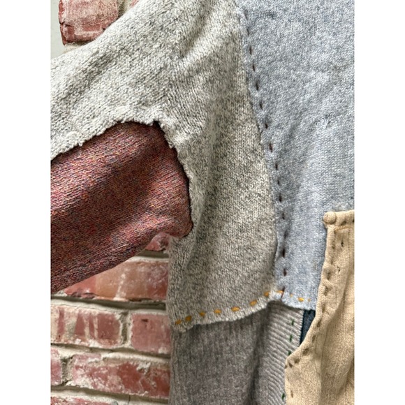 AS‎ IS Crispina FFrench Designs OS Handmade Patchwork Art-to-Wear Hoodie Sweater - Picture 8 of 16